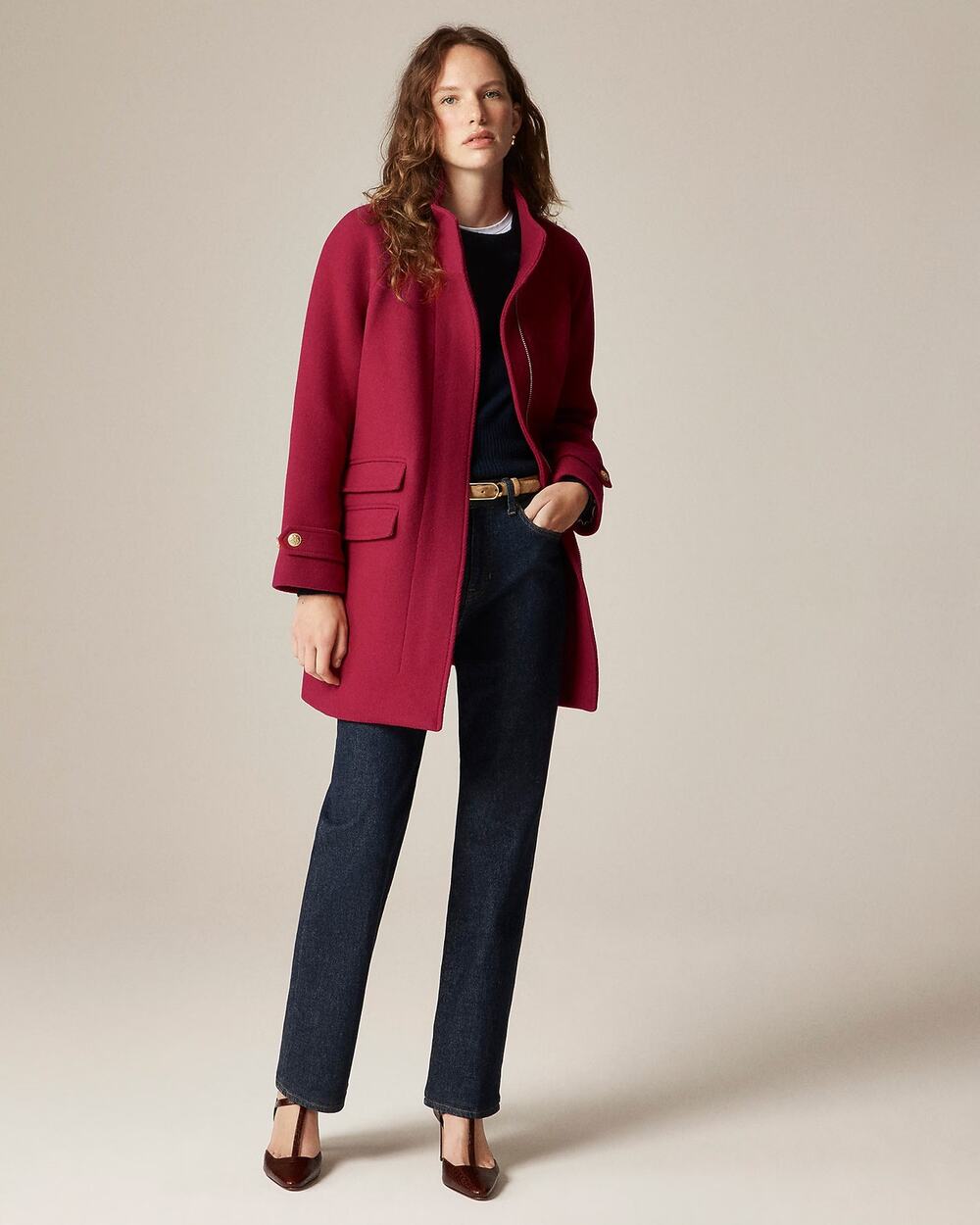 NWT J Crew Toscana Coat in Italian Stadium-Cloth Wool Blend $348-2 Tall